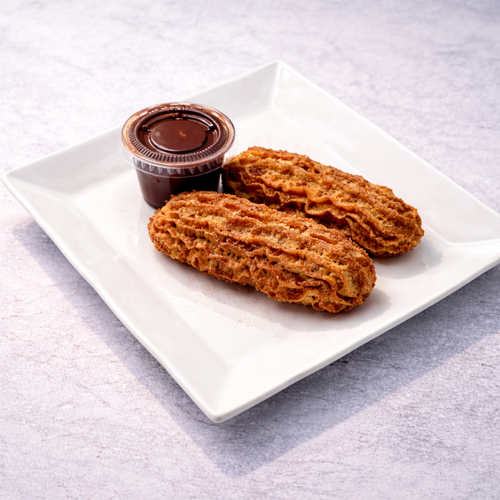 Low-Carb Churro Bites with homemade chocolate sauce